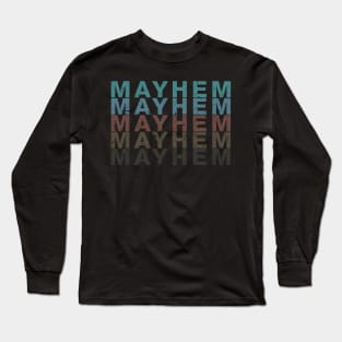 Mayhem Personalized Name Vintage Styles Christmas 70s 80s Long Sleeve T-Shirt